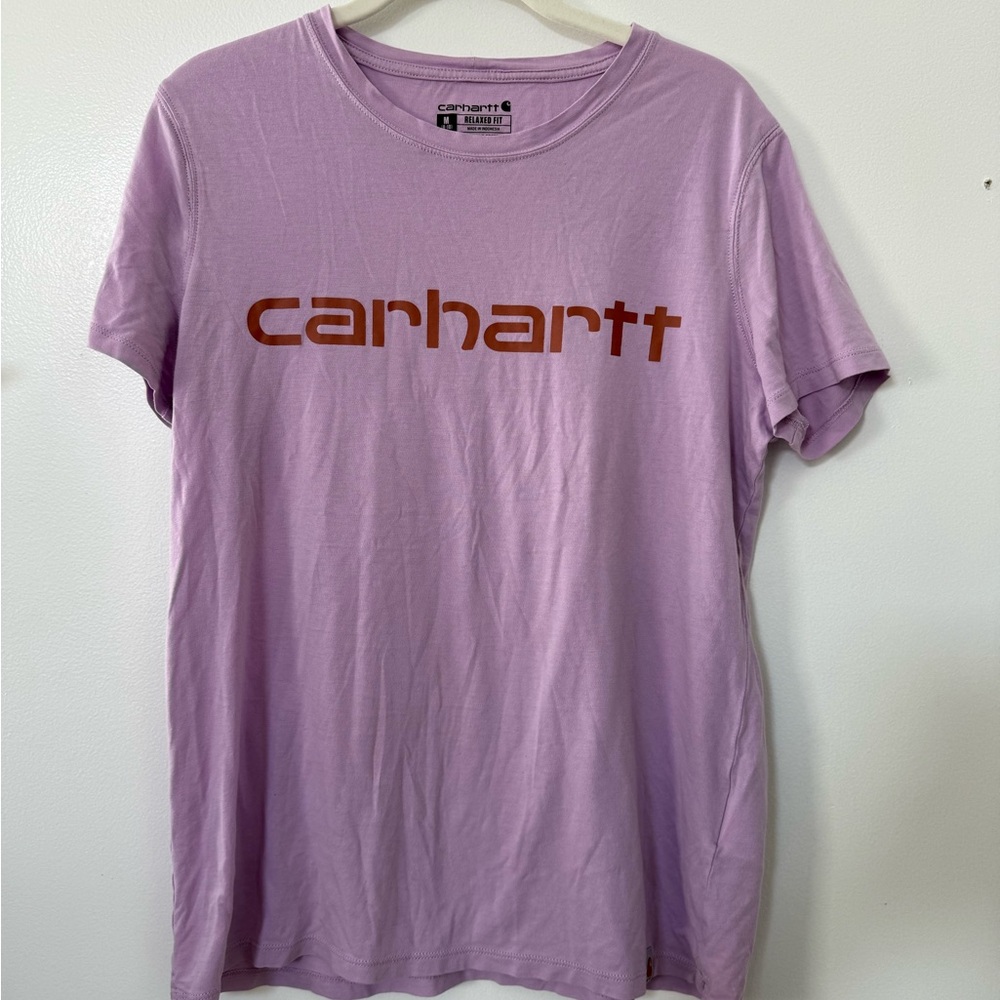 Carhartt Lavender Tee with Rust Logo